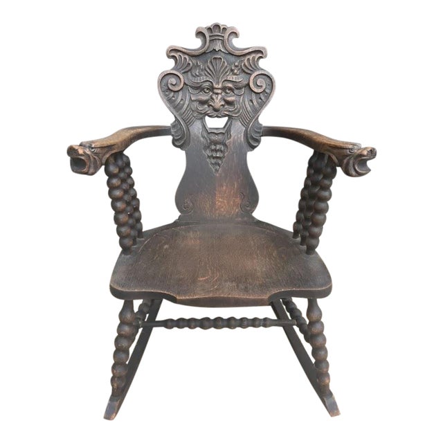 Antique Green Man Rocking Chair C.1800 Chairish
