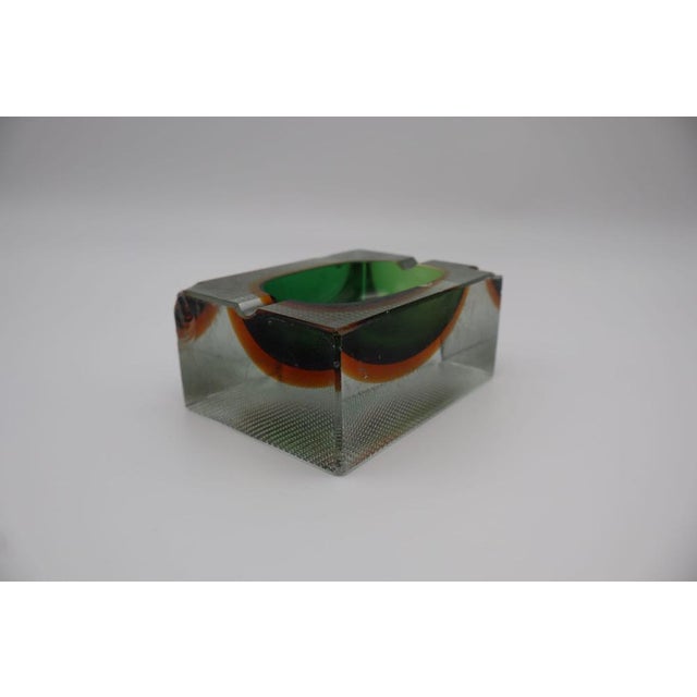 Sommerso Murano Glass Ashtray by Flavio Poli for Seguso, Italy, 1960s, in Worn conditions. Designed 1960 to 1969 I have...