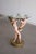 W24 D24 H33.5 Vintage French figural table featuring a painted neoclassical sculpture base and removable glass top. The...