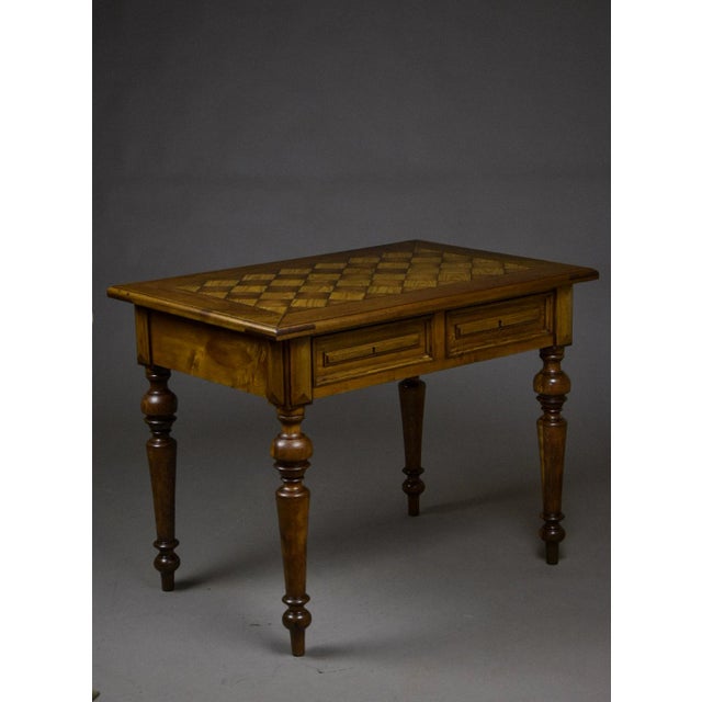 Geometric Parquetry Console or Writing Table in Ash and Oak, 1850-1870 For Sale - Image 5 of 16