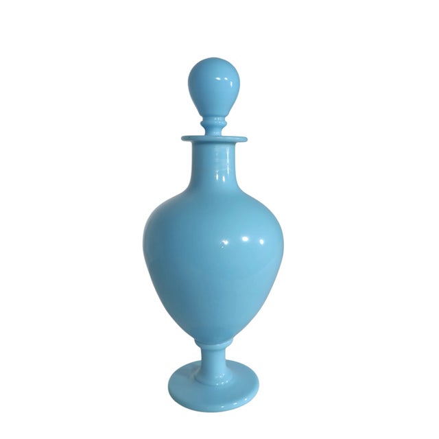 Mid 19th Century Large French Blue Opaline Stoppered Bottle For Sale - Image 5 of 9