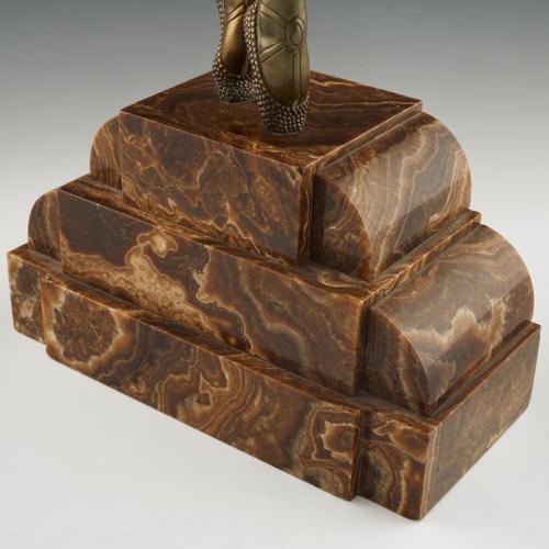 Demetre Chiparus, Vedette, Gilt Bronze For Sale - Image 14 of 18