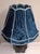 Large Vintage Blue-Grey Gradient Glazed Ceramic Table Lamp with Fabric Shade, 1970s For Sale - Image 6 of 9