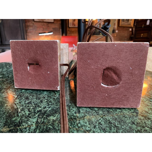 20th Century Marble Obelisk Table Lamps - a Pair For Sale - Image 12 of 12