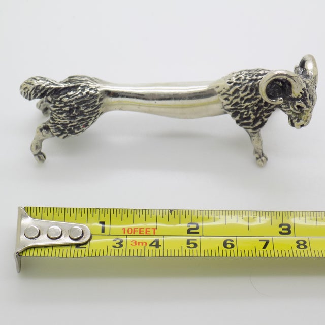 Vintage Italian Handmade Genuine Sterling Silver 925 Ram / Aries Shaped Spoon Rest For Sale - Image 11 of 11