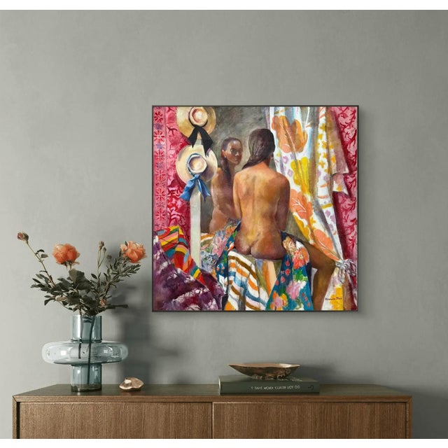 Mid-Century Modern Mid Century Oil Painting on Canvas by Blanch Fried For Sale - Image 3 of 5