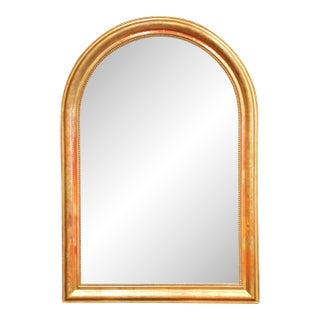 19th Century French Louis Philippe Giltwood Arched Wall Mirror For Sale
