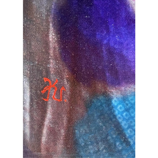 Early 21st Century Spring Breeze by Kazuya Ushioda | Oil on Panel Portrait of a girl in a floral kimono. For Sale - Image 5 of 5
