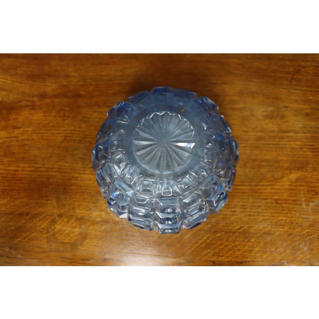 Glass Czech Libochovice Blue Glass Ball Vase For Sale - Image 7 of 8