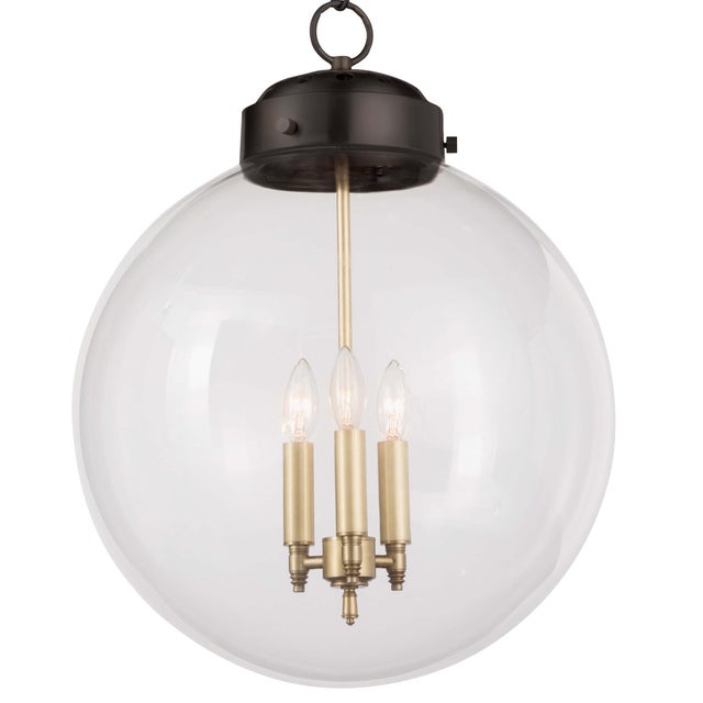 Regina Andrew Globe Pendant in Oil Rubbed Bronze and Natural Brass For Sale - Image 4 of 5