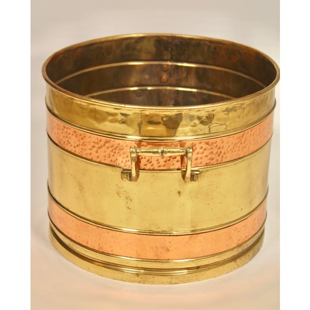 1970s Vintage Traditional Turkish Copper and Brass Bucket For Sale - Image 5 of 11