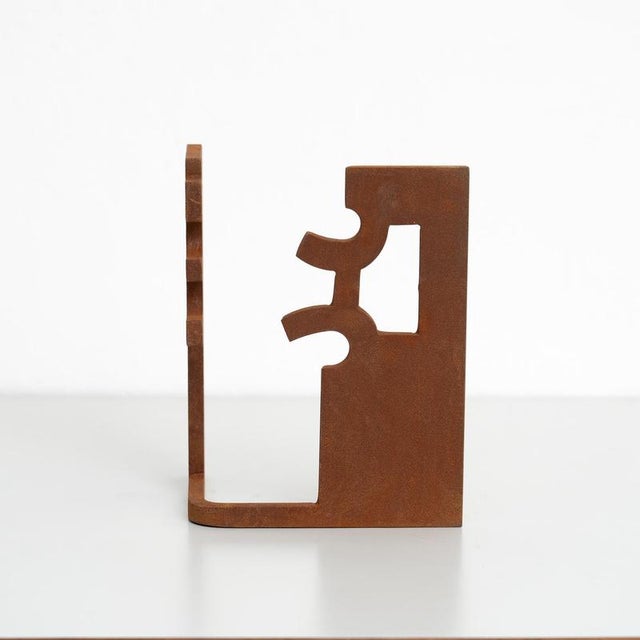 Contemporary After Chillida, Abstract Sculpture, 1990s, Iron For Sale - Image 3 of 14