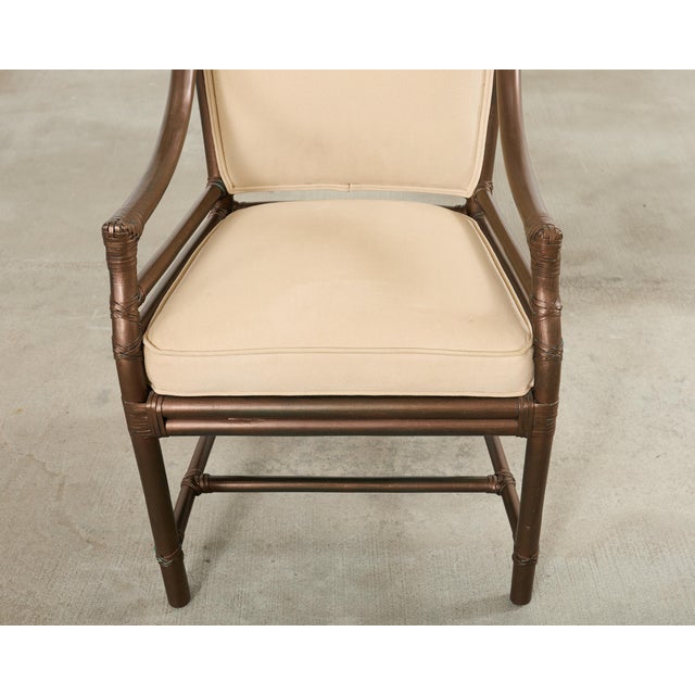 Set Ten McGuire Bronzed Rattan Target Dining Chairs For Sale - Image 13 of 18
