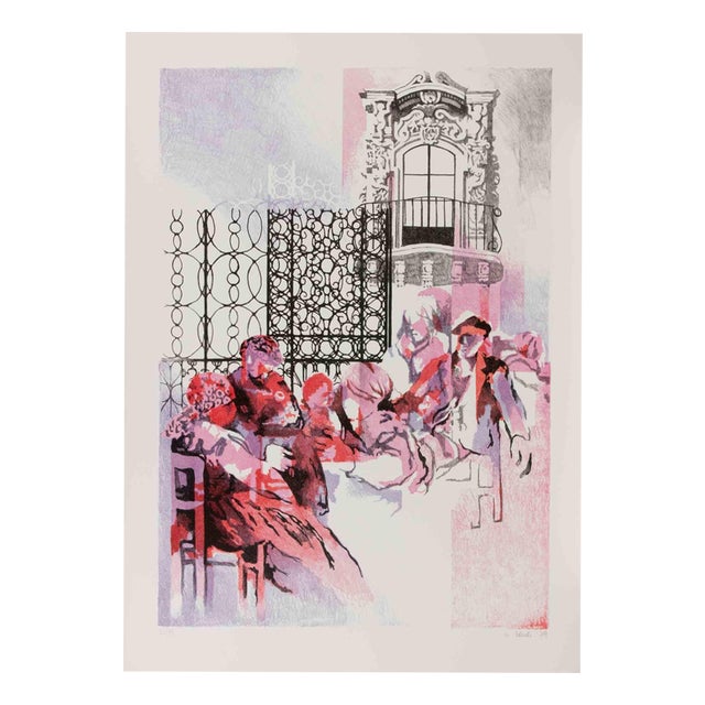Mario Bardi, People, Lithograph, 1979 For Sale