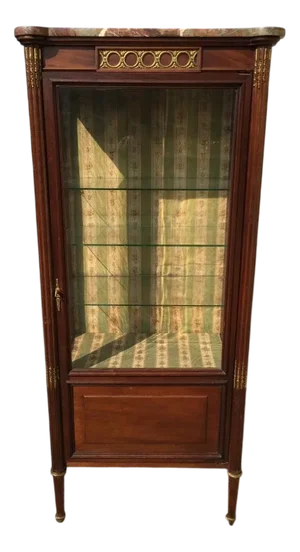 Louis Xvi Style Mahogany & Golden Bronze Showcase