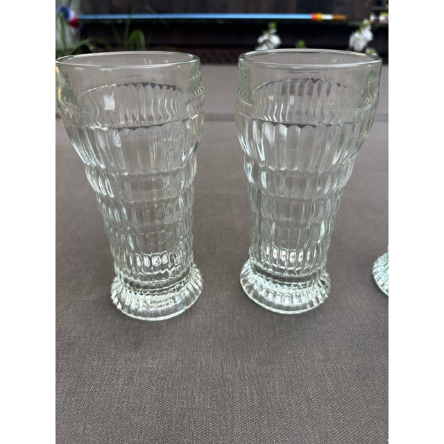 Vintage Jeanette Glass Co. Rippled Soda Shop Glasses Ice Cream Sundae, Root Beer Float & Fountain Glasses - Set of 6 For Sale - Image 11 of 12