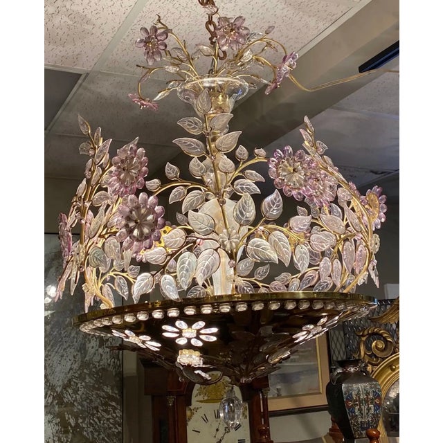 Mid 20th Century ncredible 6-Light Midcentury French Chandelier After Maison Baguès, Paris For Sale - Image 12 of 18