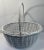 Mid 20th Century Vintage Large White Wicker Basket With Handle For Sale - Image 5 of 7