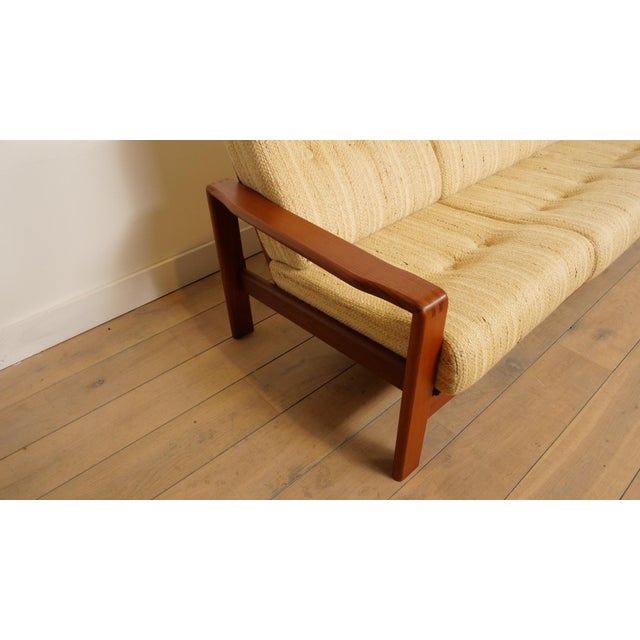 Wood Vintage Three-Seater Sofa in Teak For Sale - Image 7 of 15