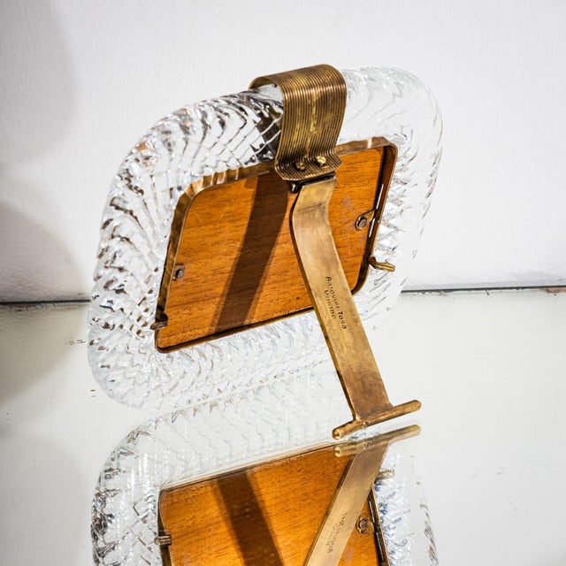 Transparent Set of Three Murano Glass Table Frames by Barovier & Toso, Italy, Mid-20th Century For Sale - Image 8 of 11