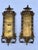 Pair Renaissance Revival Brass Wall Sconce Mirrors with urn at top flanked by dolphins above cast and pierced acanthus...