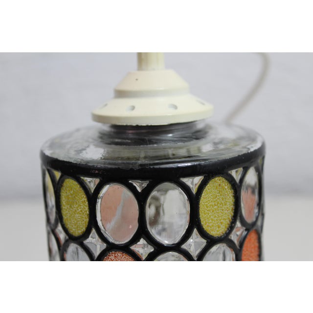 Black Vintage Glass Pendant Light from Limburg, 1970s For Sale - Image 8 of 12