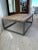 Here we have a large rustic coffee table made from salvaged timber beams, vintage industrial slotted steel angle and old...