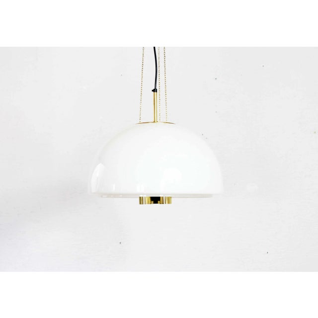 Opaline and Brass Ceiling Lamp from Glashütte Limburg, 1960s For Sale - Image 12 of 12