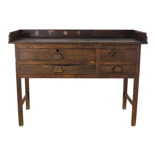 1930s Vintage Industrial Jeweler's Bench Work Table For Sale