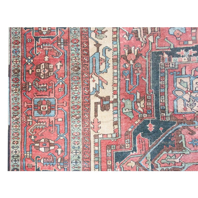 Early 20th Century Persian Heriz Rug For Sale - Image 4 of 15
