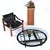 Contemporary Kaizo Oto Gold Black and Steel Art Deco Inspired Round Glass Top Coffee Table For Sale - Image 3 of 9