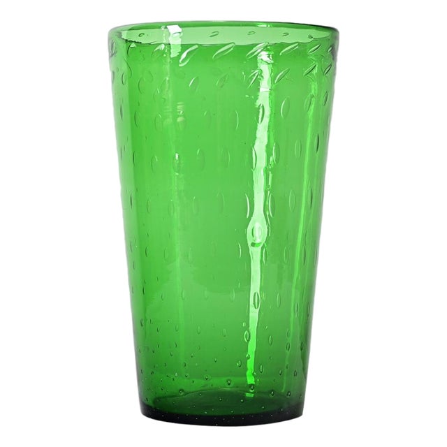 English 19th Century Large Green Glass Vase For Sale