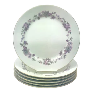 Amethyst Floral Porcelain Dinner Plates by Rosenthal Continental - Set of 6