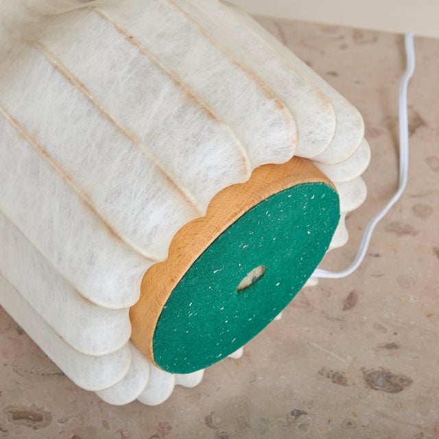 White Large ‘Gatto’ Cocoon Table Lamp with Green Felt Bottom by Achille & Pier Giacomo For Sale - Image 8 of 8