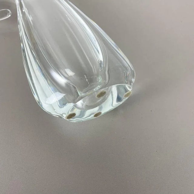 Large Floral Crystal Glass Vase attributed to Flavio Poli for Art Vannes, France, 1970s For Sale - Image 17 of 18