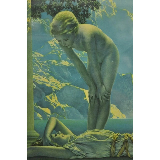 Art Deco Early 20th Century Antique Maxfield Parrish Framed Lithograph Print "Daybreak" House of Art Ny 5484 For Sale - Image 3 of 12