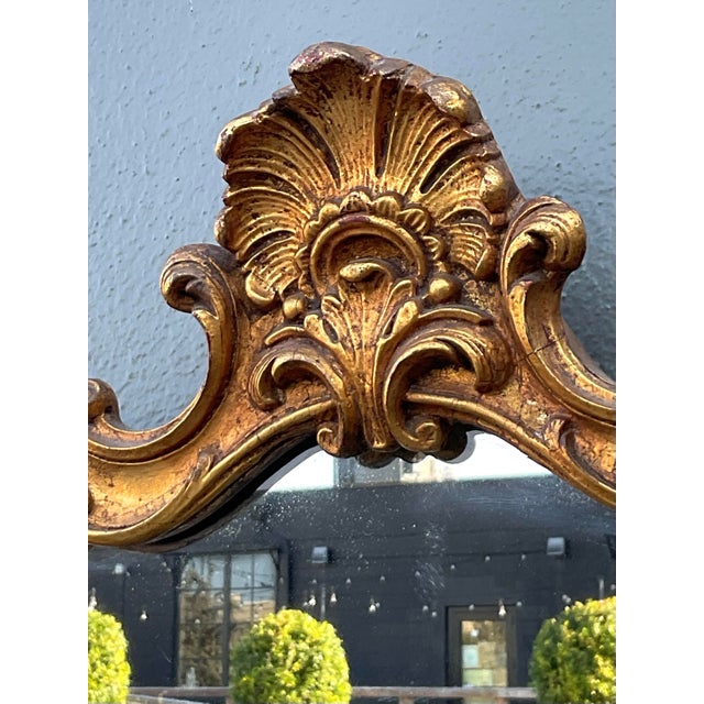 Gold Vintage Gilt Baroque Mirror For Sale - Image 8 of 12
