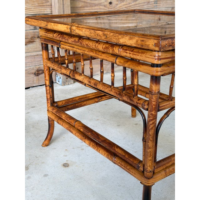 Mid 20th Century Restored Brighton Pavilion Style Bamboo Side Table by Mersman For Sale - Image 5 of 10