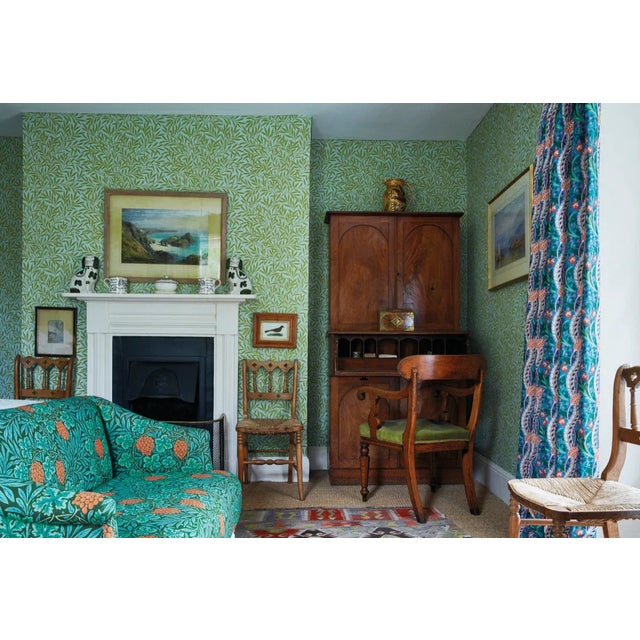 English Morris & Co Willow Wallpaper in Yellow - a Sample For Sale - Image 3 of 3