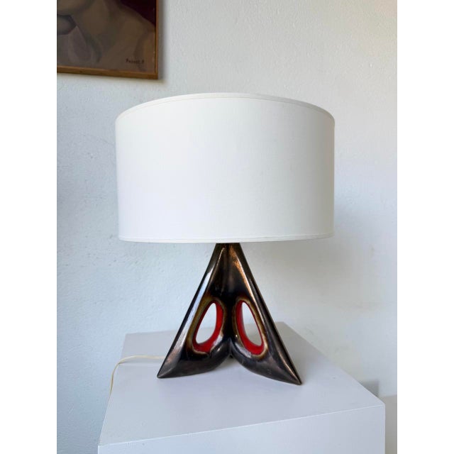 Free-Form Ceramic Table Lamp, 1950s For Sale - Image 9 of 18