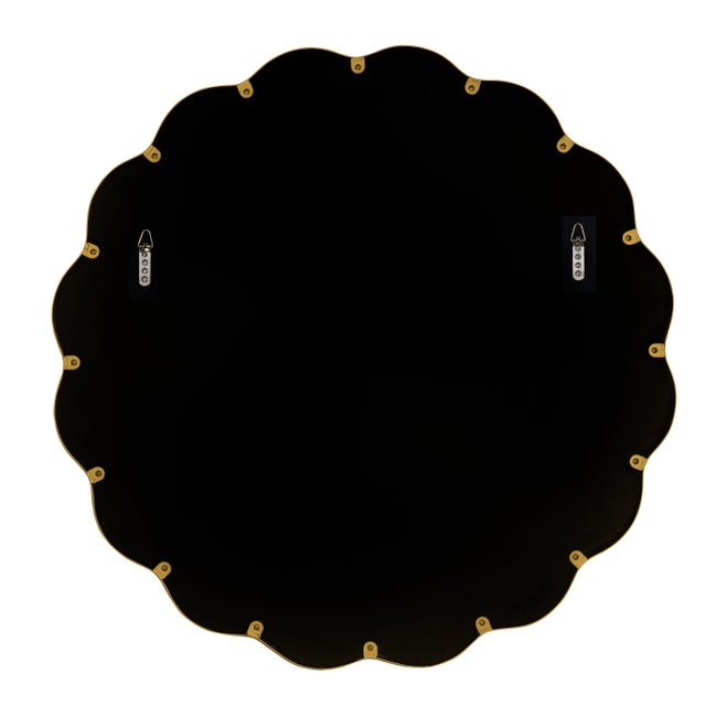 Traditional Cleo Scalloped Gold Wall Mirror For Sale - Image 3 of 7