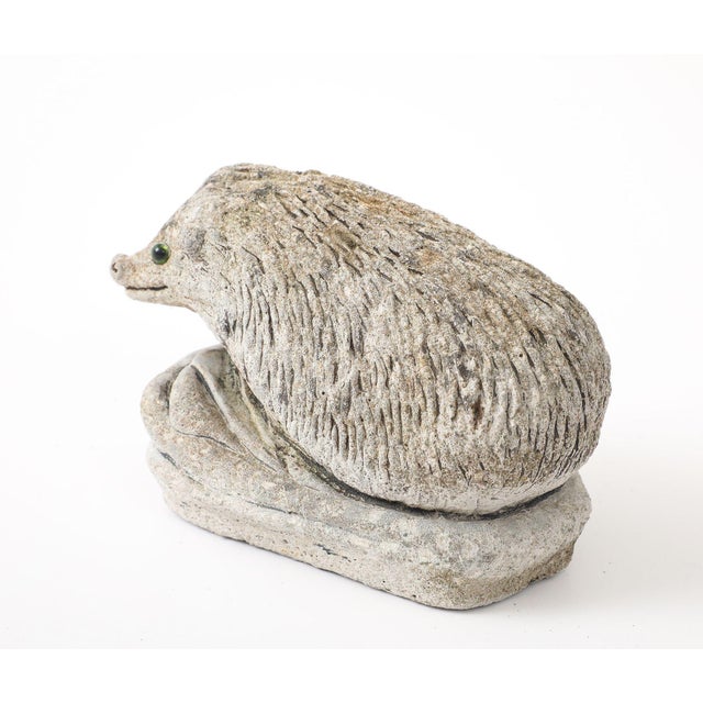 English Reconstituted Stone Hedgehog Garden Ornament, 20th Century For Sale - Image 3 of 12