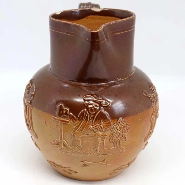 English English Doulton Lambeth Stoneware Pottery Whiskey Jug For Sale - Image 3 of 7