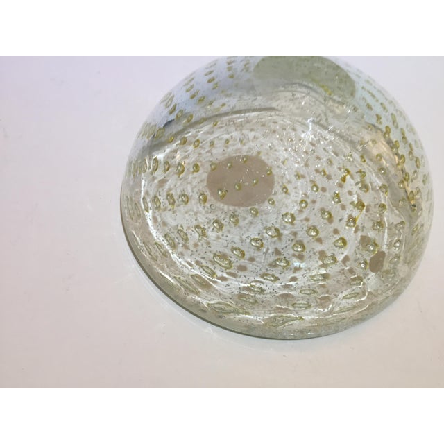 Gold Infused Bubbles Italian Murano Glass Bowl For Sale - Image 11 of 12