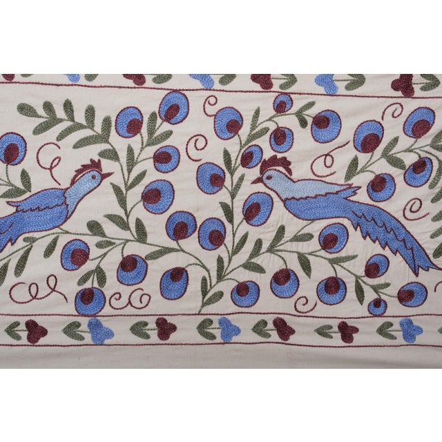 1960s Animal Pictorial Suzani Table Runner For Sale - Image 5 of 10