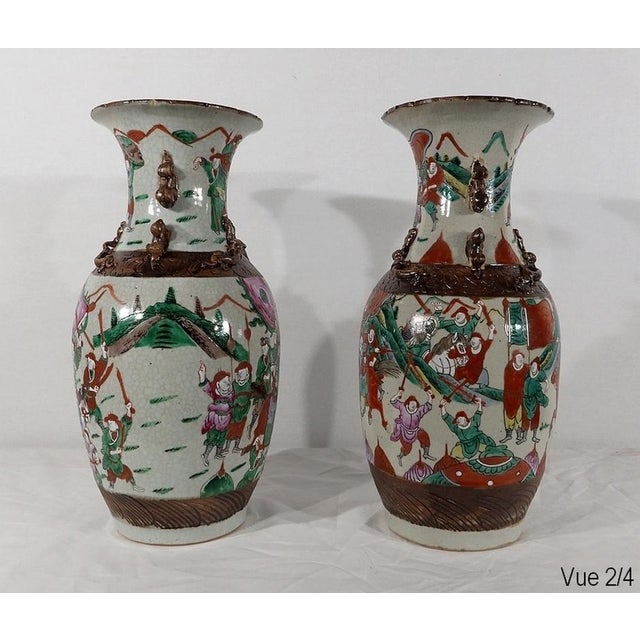 19th Century Chinese Nankin Porcelain Vases, Set of 2 For Sale - Image 5 of 18