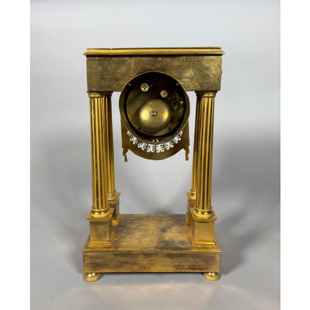 Empire Bronze Portico Clock, 1800 For Sale - Image 6 of 11