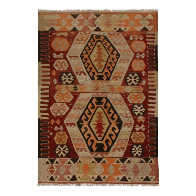 1940’s Vintage Gal Burgundy Kilim Rug-3’4’x4’5" For Sale - Image 4 of 8