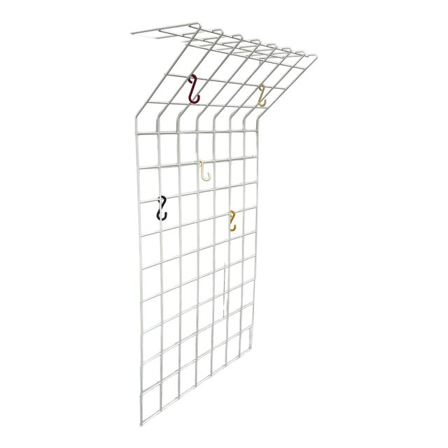 Mid-Century Modern German Minimalist White String Coat Rack, 1960s For Sale