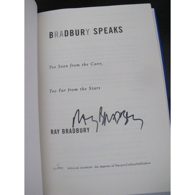 American Ray Bradbury Signed 2005 1st Edition Speaks Too Soon From the Cave Too Far Book For Sale - Image 3 of 5